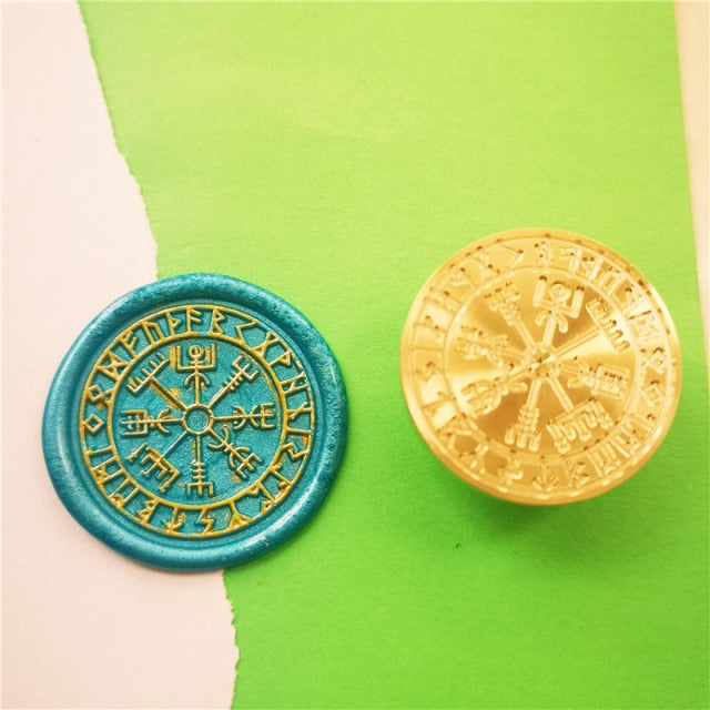 Kooer Viking Rune Vegvisir Wax Seal Stamp Custom Viking Rune Sealing Wax  Stamp Vegvisir Wax Stamp Custom Wedding Invitation 6pcs Set